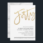 Convite Glitor de ouro de aniversário de 40 anos de SCRIPT<br><div class="desc">por kat massard >> https://linktr.ee/simplysweetpaperie <<<< Uma tendência, design de convite à mão para o seu ANIVERSÁRIO DE 40 ANOS - Tenho a maioria das idades disponíveis na DICA da loja: 1. Para alterar/mover gráficos e fontes e adicionar mais texto - pressione o botão "personalizar". - - - - -...</div>