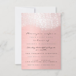 Convite Glitter Branca Rosa Dourada Bridal Doce 16º