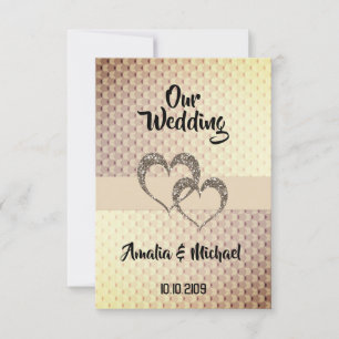 Convite Glitter brilha sequin dois corações amor de casa