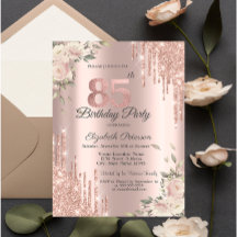 Glitter Chic, Flores Rosa Dourado 85º aniversário