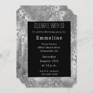 Convite Glitter Cobra de Silver Glam