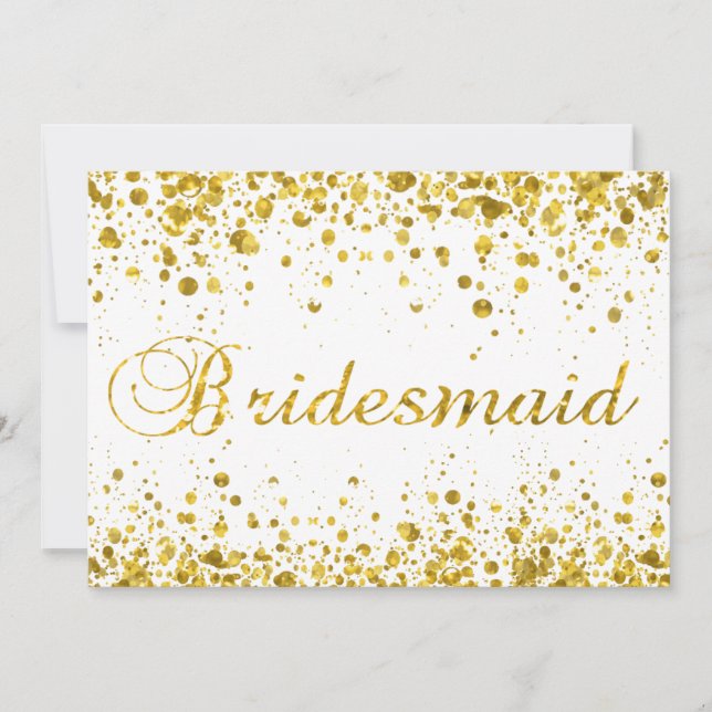 Convite Glitter Confetti | Be My Bridesmaid (Frente)