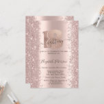 Convite Glitter Confetti Dust Rosa Dourado 18º Aniversário<br><div class="desc">Um moderno,  chique e glamouroso com confete brilhante sobre um fundo rosa dourado.</div>