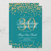 Glitter de aniversário de 30 anos Teal Dourado Con