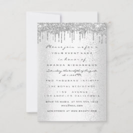 Convite Glitter de faísca Coluna Cinza de prata Doce de su