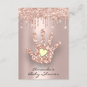 Convite Glitter de faísca pica a mão do Chá de fraldas do 