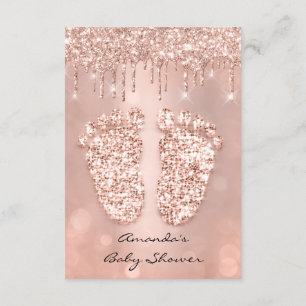 Convite Glitter de faísca tira Rosa Garota Chá de fralda