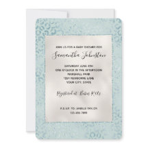 Glitter de Impressão de Leopardo Azul