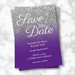 Convite Glitter de Ombre Roxo Real Salve a Data