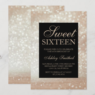Convite Glitter de ouro claro brilha quilo elegante Sweet