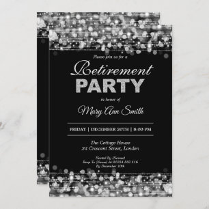 Convite Glitter de Prata do Partido da Reforma Elegante