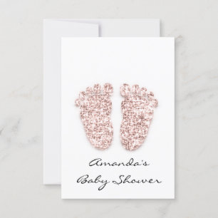Convite Glitter Dica Pés De Chá Rosa Menina