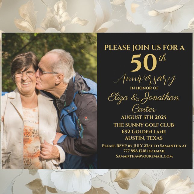 Convite Glitter do partido Surpresa do Ouro 50 (Criador carregado)