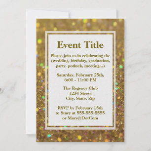 Convite Glitter Dourado