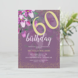 Convite Glitter Dourado de Leitura Aquática Chic Floral