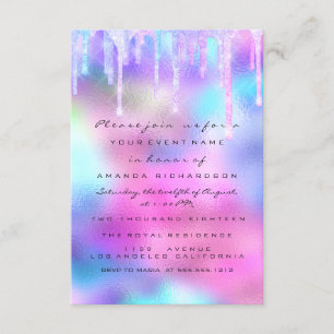 Convite Glitter Drip Silver Unicorn Bridal Girl 16º 15