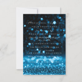 Convite Glitter Drips Blue Marinho Bridal Sweet 16th