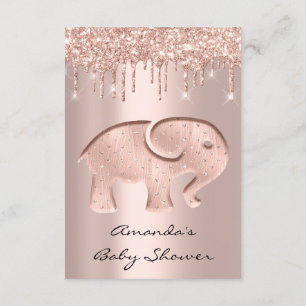 Convite Glitter Drivers Rosa Chá de fraldas Elefante