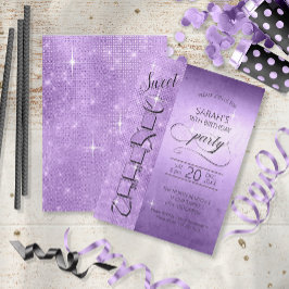 Convite Glitter e Shine Sweet 16 Violet ID675