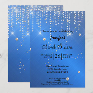 Convite Glitter elegante Doce Dezesseis