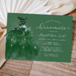 Convite Glitter Emerald Green Silver Dress Quinceanera<br><div class="desc">Cinza Silver Verde Elegante Moderno Emerald Brilhante Glitter Sparkle Vestido Floral Gown Quinceanera 15 de Aniversário</div>