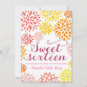 Convite Glitter Floral Primavera Doce 16