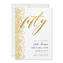 Glitter Geométrico Dourado Branco Elegante 50º Ani