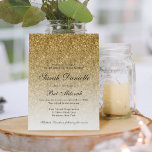 Convite Glitter Glam Bat Mitzvah Dourado<br><div class="desc">Este belo convite apresenta um padrão de brilho e o seu texto personalizado. Use o modelo para adicionar suas informações.</div>