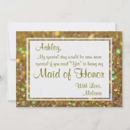 Convite Glitter Glam, Você Será Minha Madrinha de casament