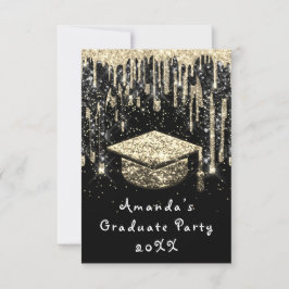 Convite Glitter Glitter Burgund Dourado do formando