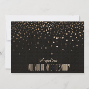 Convite Glitter Negro, será minha dama de honra?