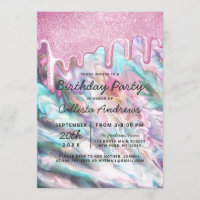 Glitter Opal Rosa Rosa Girly Pearl Derramada Anive