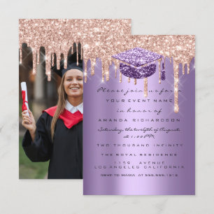 Convite Glitter Party formando Drives Foto de Rosa Roxo