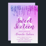 Convite Glitter Purple Sparkle Doce Dezesseis Aniversário<br><div class="desc">Convite de aniversário 16 Doce Com Glitter Roxo. Este é o perfeito 16 anos de Aniversário convite para uma Festa de aniversário de Rapariga Moderna e Elegante Ombre Glitter Sparkle. Entre em contato com o designer para encontrar itens personalizados correspondentes.</div>