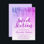 Convite Glitter Purple Sparkle Doce Dezesseis Aniversário<br><div class="desc">Convite de aniversário 16 Doce Com Glitter Roxo. Este é o perfeito 16 anos de Aniversário convite para uma Festa de aniversário de Rapariga Moderna e Elegante Ombre Glitter Sparkle. Entre em contato com o designer para encontrar itens personalizados correspondentes.</div>