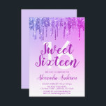 Convite Glitter Purple Sparkle Doce Dezesseis Aniversário<br><div class="desc">Convite de aniversário 16 Doce Com Glitter Roxo. Este é o perfeito 16 anos de Aniversário convite para uma Festa de aniversário de Rapariga Moderna e Elegante Ombre Glitter Sparkle. Entre em contato com o designer para encontrar itens personalizados correspondentes.</div>