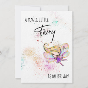 Convite *~* Glitter Rainbow Baby Fairy Chá Invite