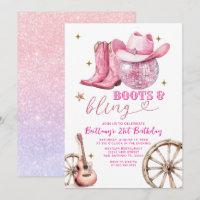 Glitter rosa Dourado Boots and Bling aniversário d
