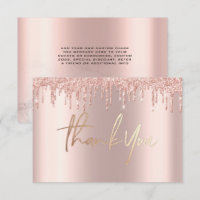 Glitter Rosa dourado pinga mármore Obrigado Cartõe