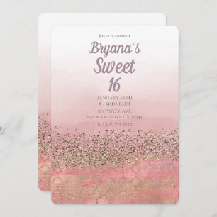 Convite Glitter rosa Princesa Indiana 16