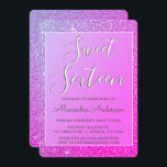 Convite Glitter Rosa Púrpura Brilhante Doce Dezesseis Aniv<br><div class="desc">Brilhante roxo e rosa brilhante Doce 16 Convites de aniversário. Este convite é perfeito para a Festa de aniversário Sparkle Glitter Sweet 16,  que procura celebrar no estilo.</div>