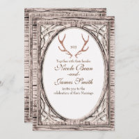 Glitter Rosa Rustic Antlers White Wood Invent