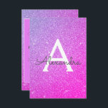 Convite Glitter roxo rosa 16 Sweet Salve a data<br><div class="desc">Brilhante rosa e roxo Brilhante Doce Dezesseis Monogramas Nome e Salva Inicialmente o Convite de aniversário de Data. Este convite é perfeito para a Festa de aniversário Sparkle Glitter Sweet 16,  que procura celebrar no estilo.</div>