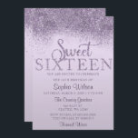 Convite Glitter Roxo Sparkle Sweet 16 Aniversário<br><div class="desc">Glitter Roxo Sparkle Sweet 16 Aniversário Convite</div>