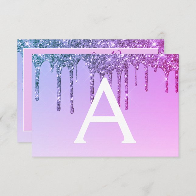 Convite Glitter roxo Sweet 16 Save the Date (Salvar a data (Frente/Verso)