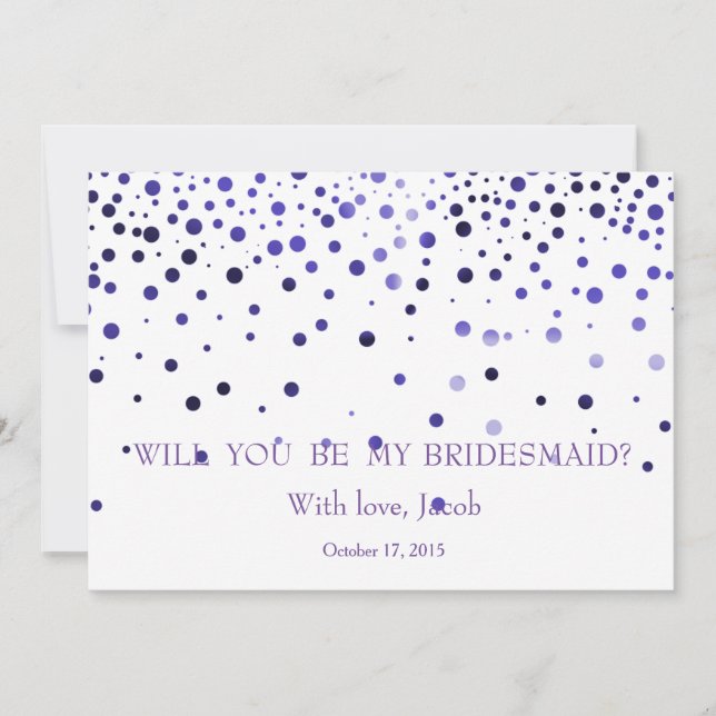 Convite Glitter Roxo Você Será Minha Porta-Pontas (Frente)