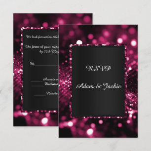 Convite GLITTER SATIN ELEGANTE LUXO rsvp