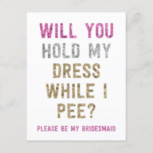 Convite Glitter Segure Meu Vestido Enquanto Eu Peço   Brid