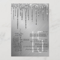 Glitter Silver de Luxo Sparkly Coloca Quinceañera