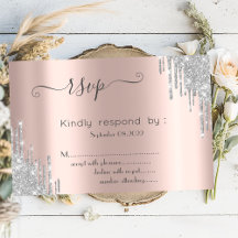 Glitter Silver Drives Bat Mitzvah RSVP